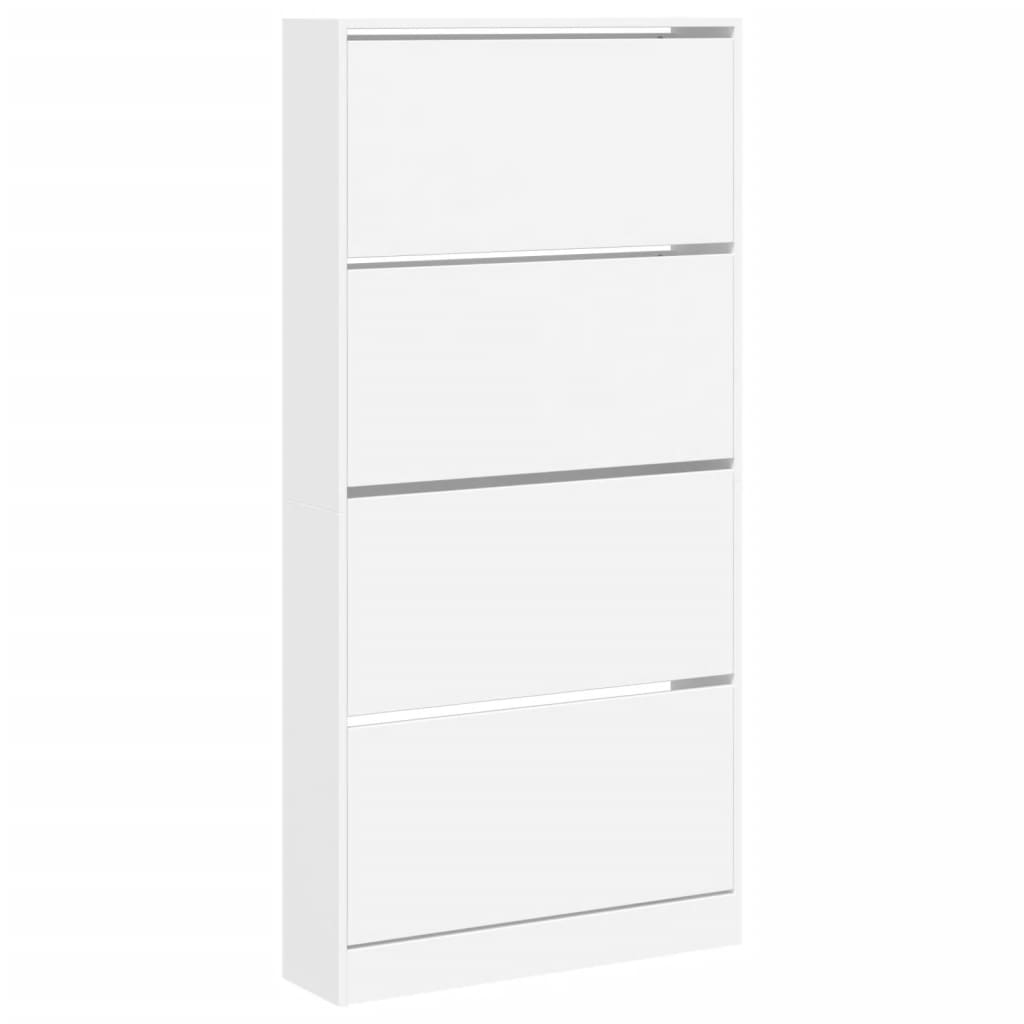 Schuhschrank mit 4 Klappen Sonoma-Eiche 80x21x163,5 cm