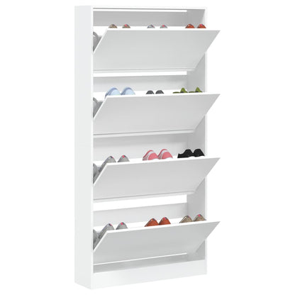 Schuhschrank mit 4 Klappen Sonoma-Eiche 80x21x163,5 cm
