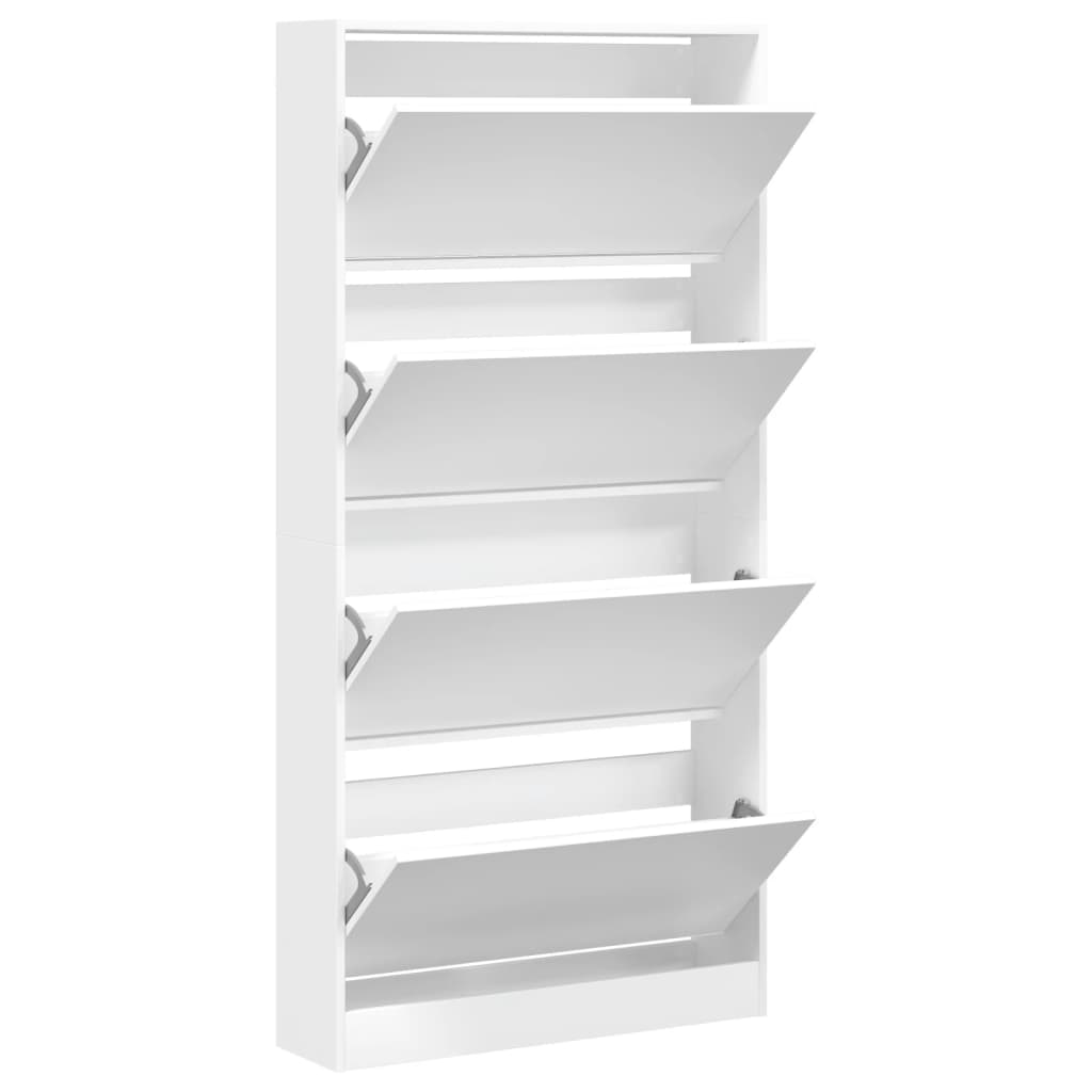 Schuhschrank mit 4 Klappen Sonoma-Eiche 80x21x163,5 cm
