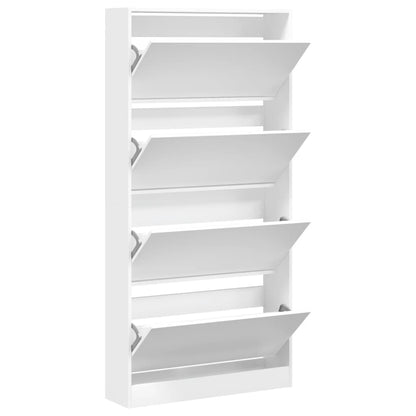 Schuhschrank mit 4 Klappen Sonoma-Eiche 80x21x163,5 cm