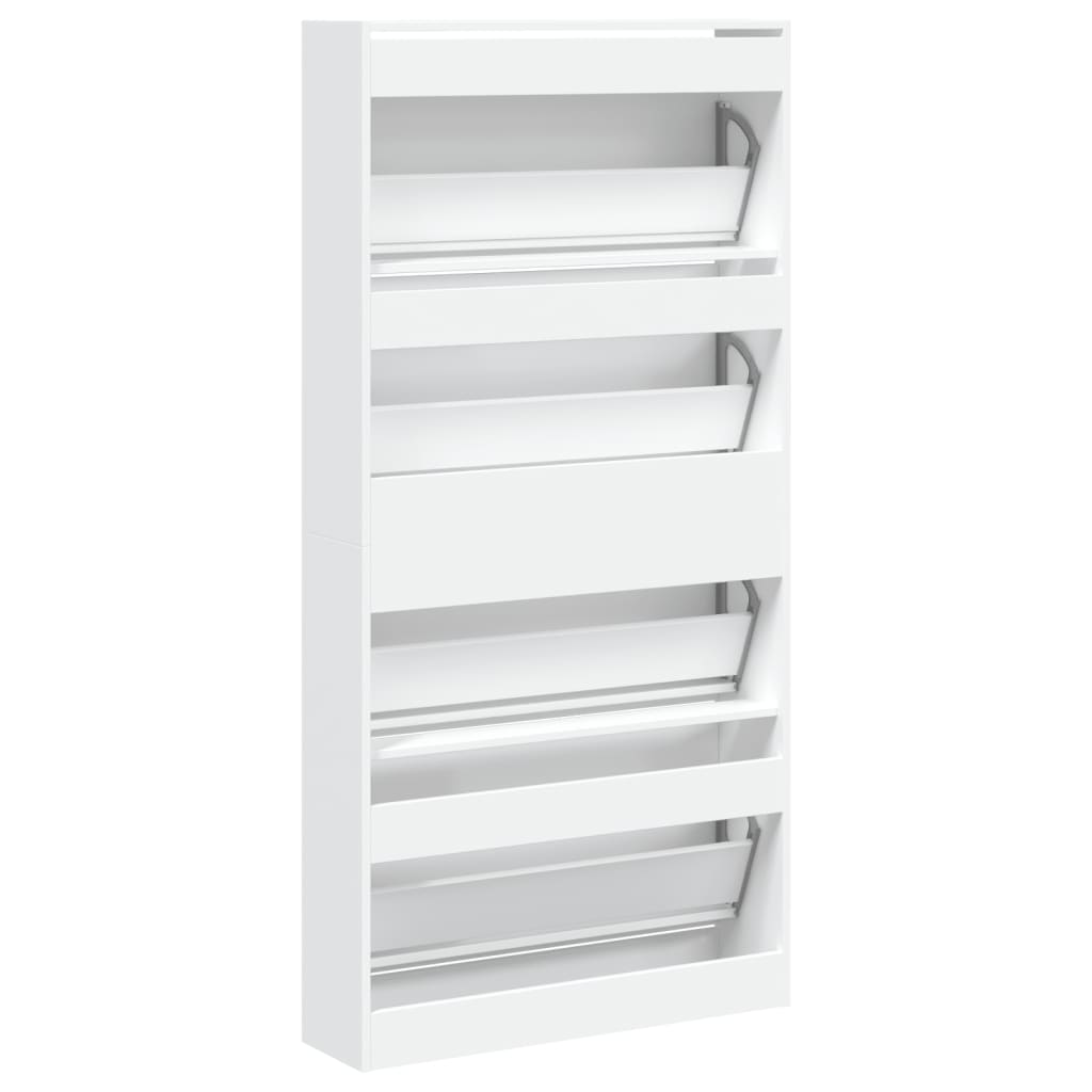Schuhschrank mit 4 Klappen Sonoma-Eiche 80x21x163,5 cm