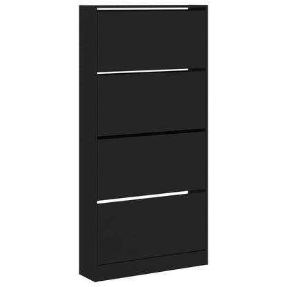 Schuhschrank mit 4 Klappen Sonoma-Eiche 80x21x163,5 cm