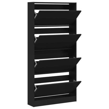 Schuhschrank mit 4 Klappen Sonoma-Eiche 80x21x163,5 cm