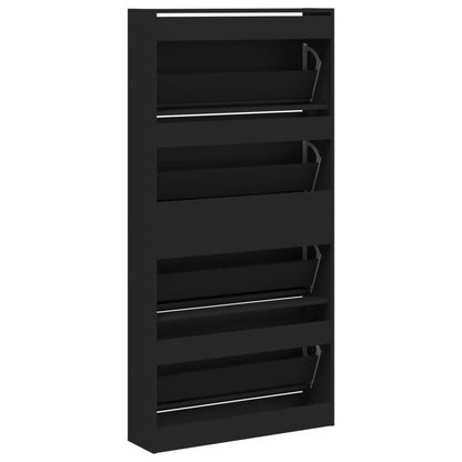 Schuhschrank mit 4 Klappen Sonoma-Eiche 80x21x163,5 cm
