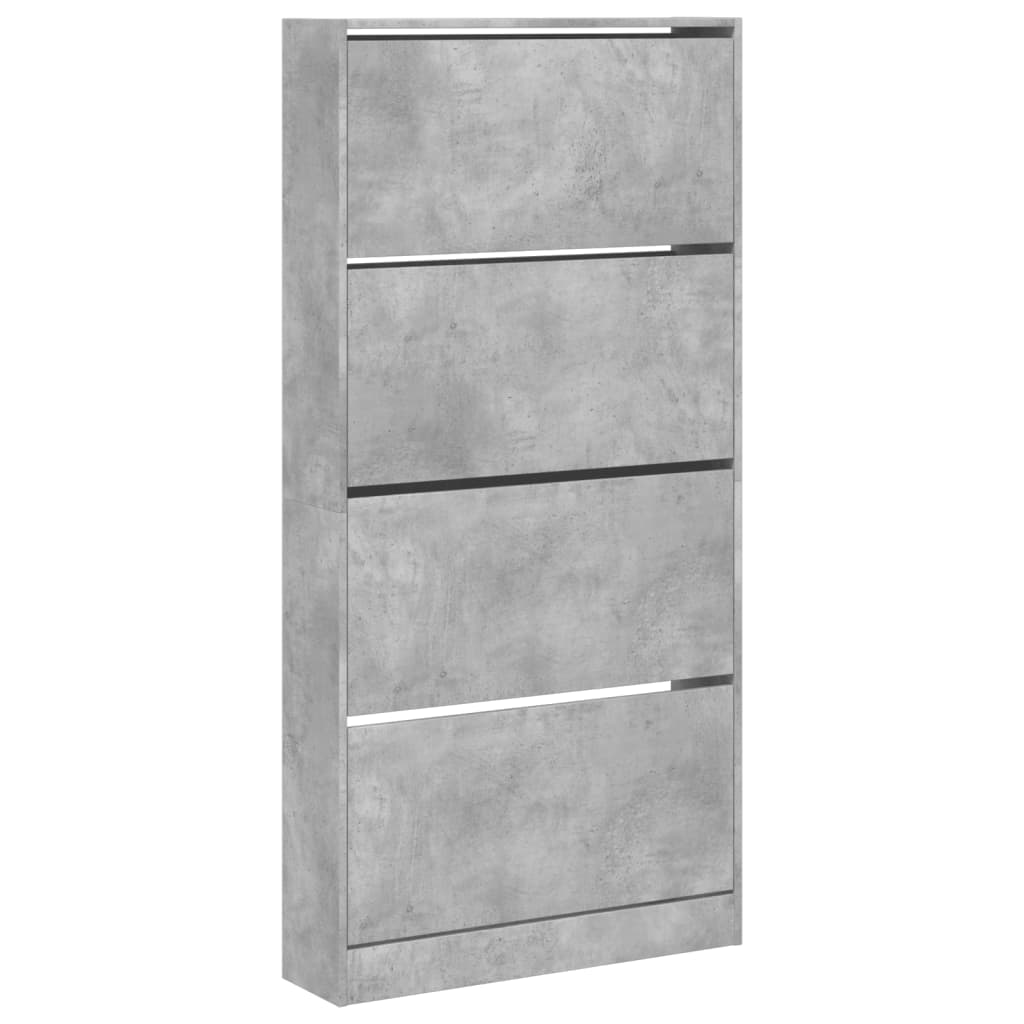 Schuhschrank mit 4 Klappen Sonoma-Eiche 80x21x163,5 cm