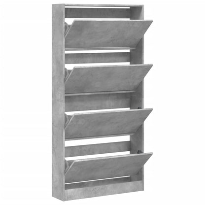 Schuhschrank mit 4 Klappen Sonoma-Eiche 80x21x163,5 cm