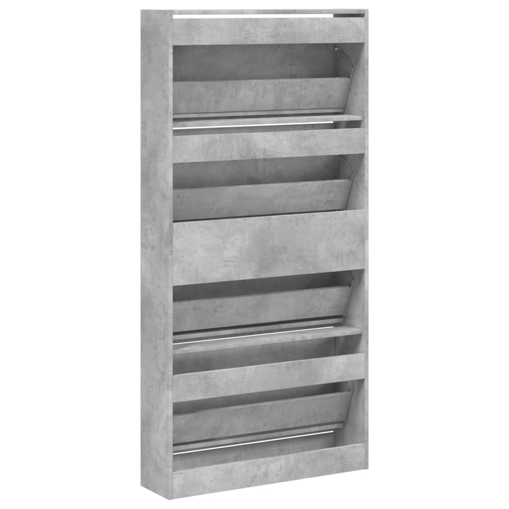 Schuhschrank mit 4 Klappen Sonoma-Eiche 80x21x163,5 cm