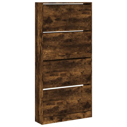 Schuhschrank mit 4 Klappen Sonoma-Eiche 80x21x163,5 cm