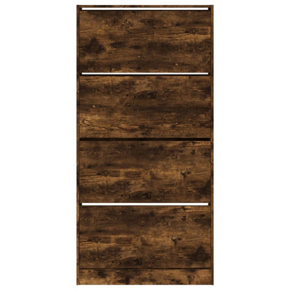 Schuhschrank mit 4 Klappen Sonoma-Eiche 80x21x163,5 cm