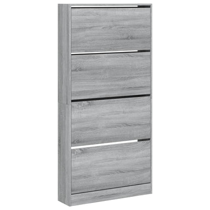 Schuhschrank mit 4 Klappen Sonoma-Eiche 80x21x163,5 cm