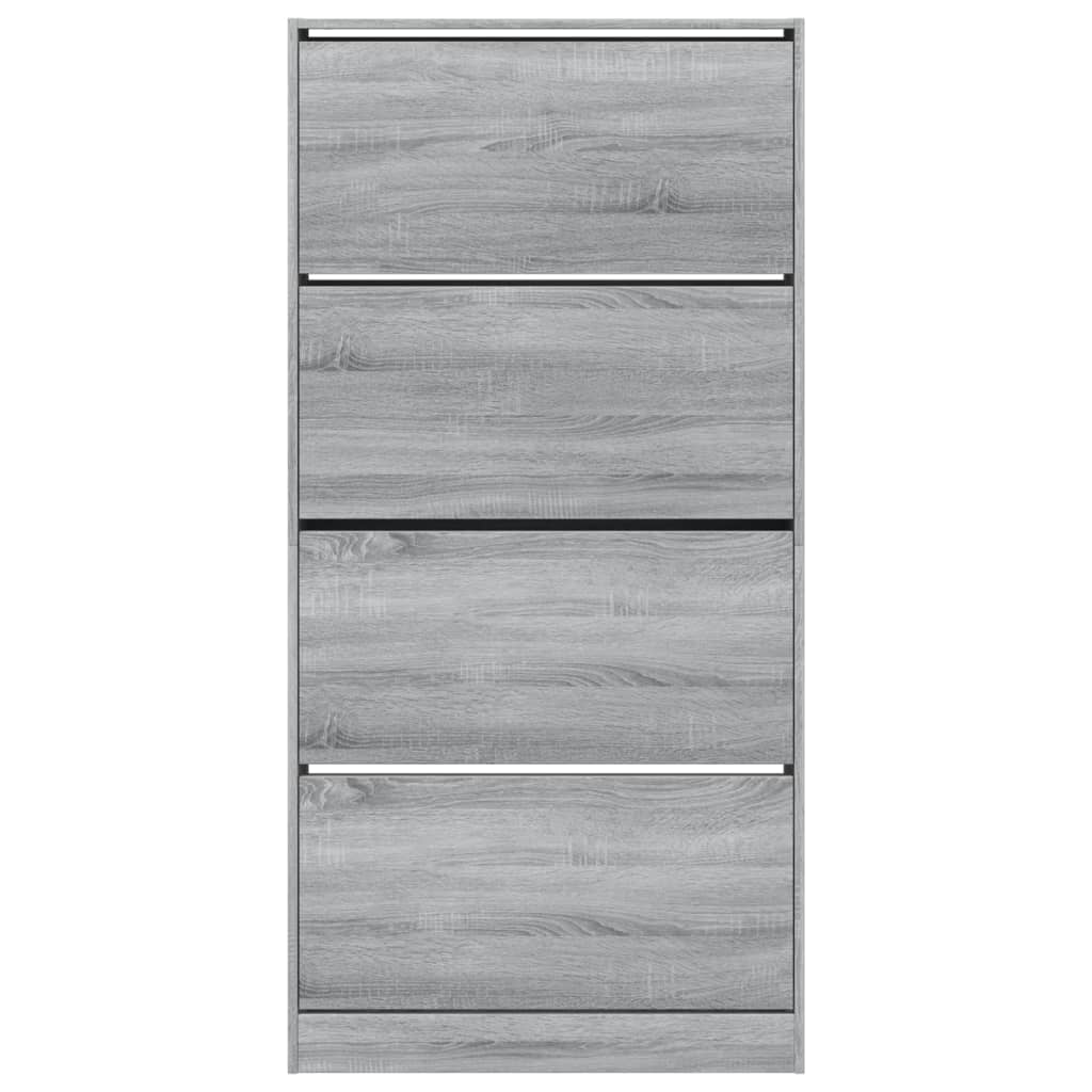 Schuhschrank mit 4 Klappen Sonoma-Eiche 80x21x163,5 cm