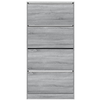 Schuhschrank mit 4 Klappen Sonoma-Eiche 80x21x163,5 cm