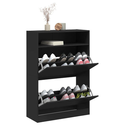 Schuhschrank mit 2 Klappen Weiß 80x34x116 cm