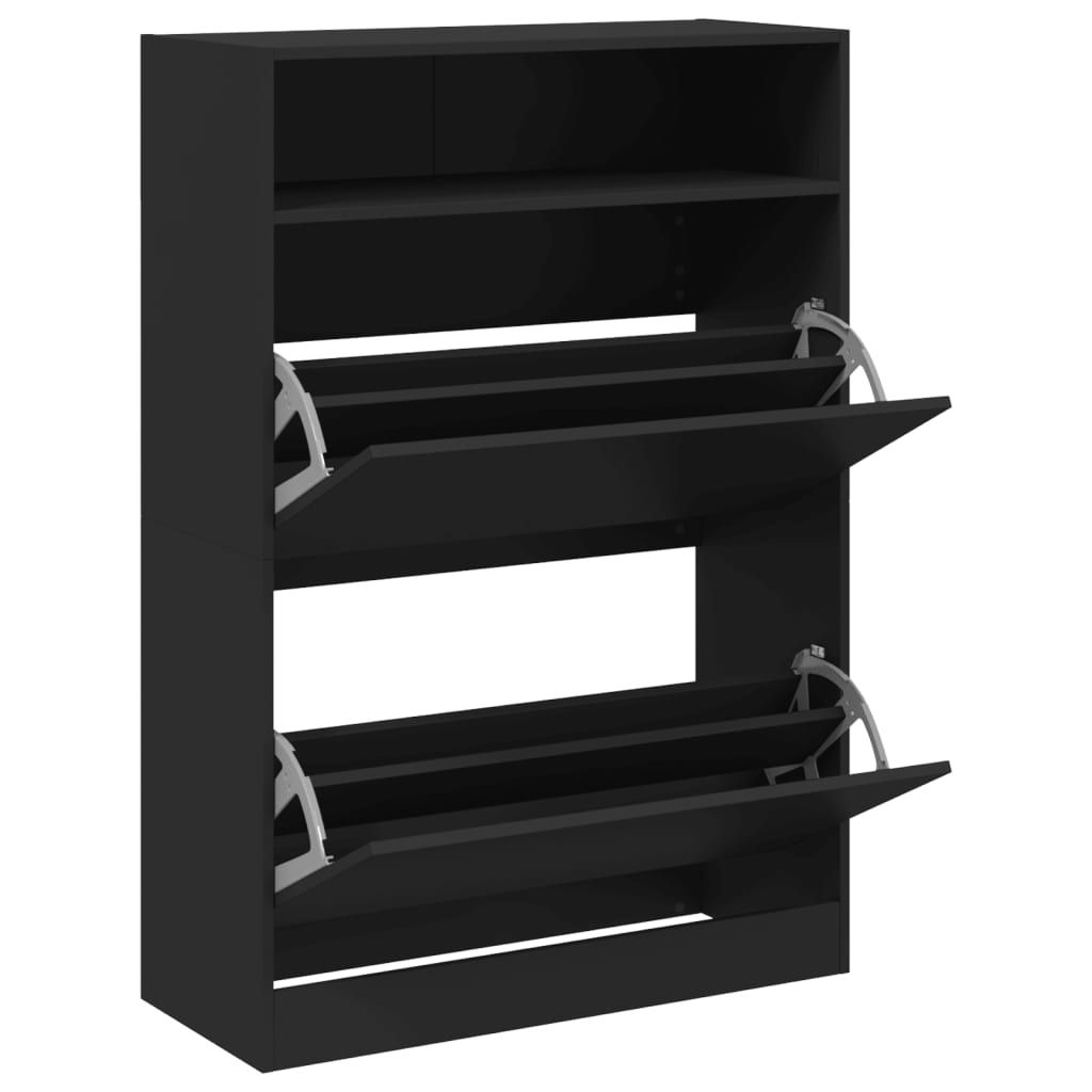 Schuhschrank mit 2 Klappen Weiß 80x34x116 cm