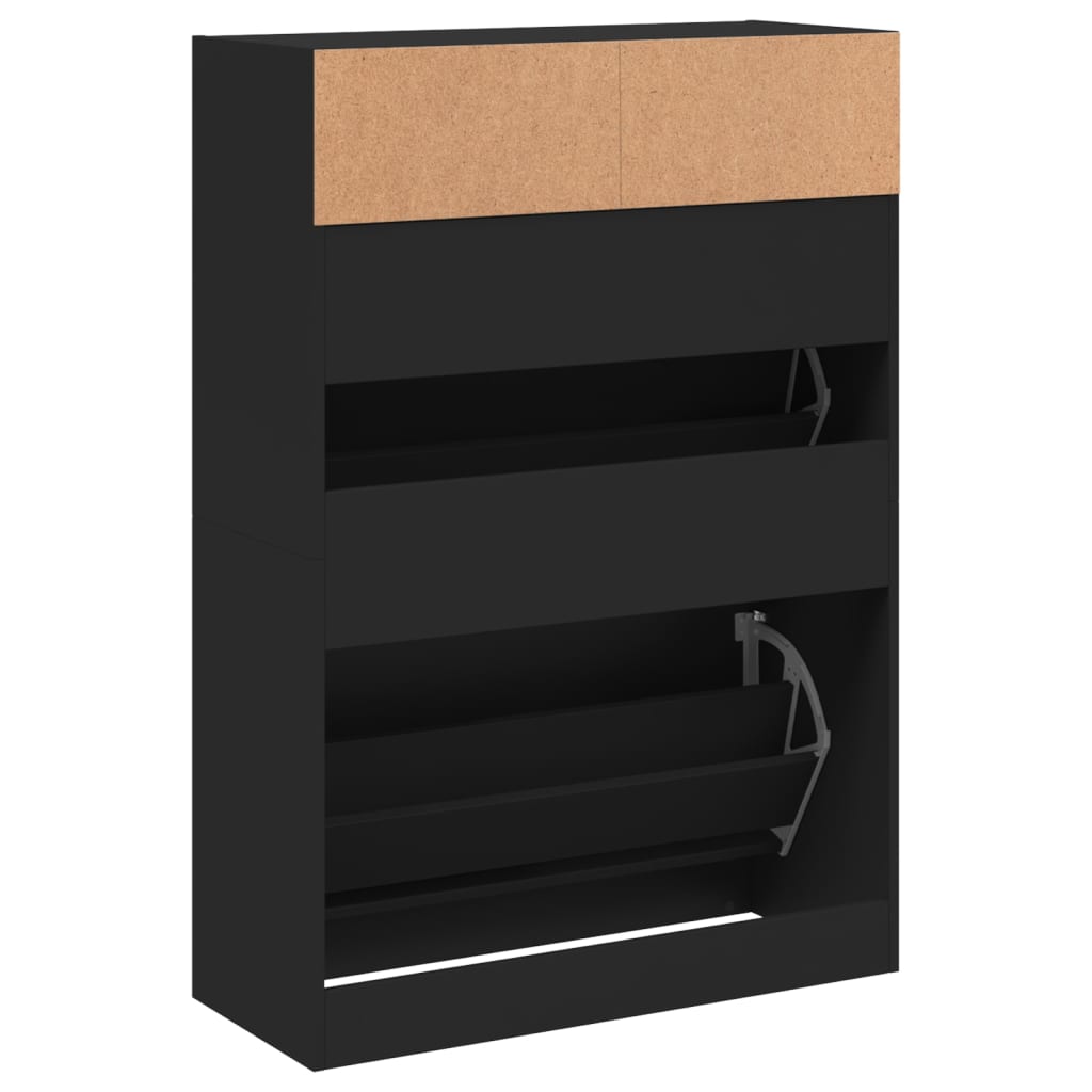 Schuhschrank mit 2 Klappen Weiß 80x34x116 cm