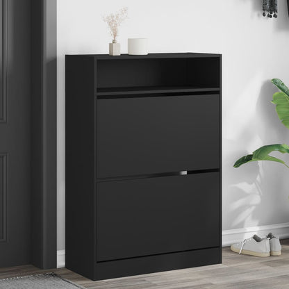 Schuhschrank mit 2 Klappen Weiß 80x34x116 cm