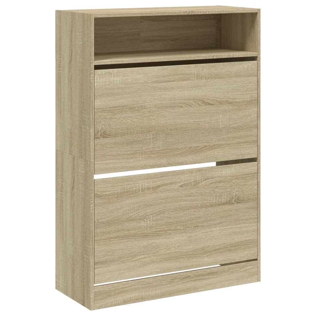 Schuhschrank mit 2 Klappen Weiß 80x34x116 cm