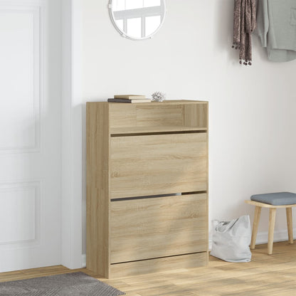 Schuhschrank mit 2 Klappen Weiß 80x34x116 cm