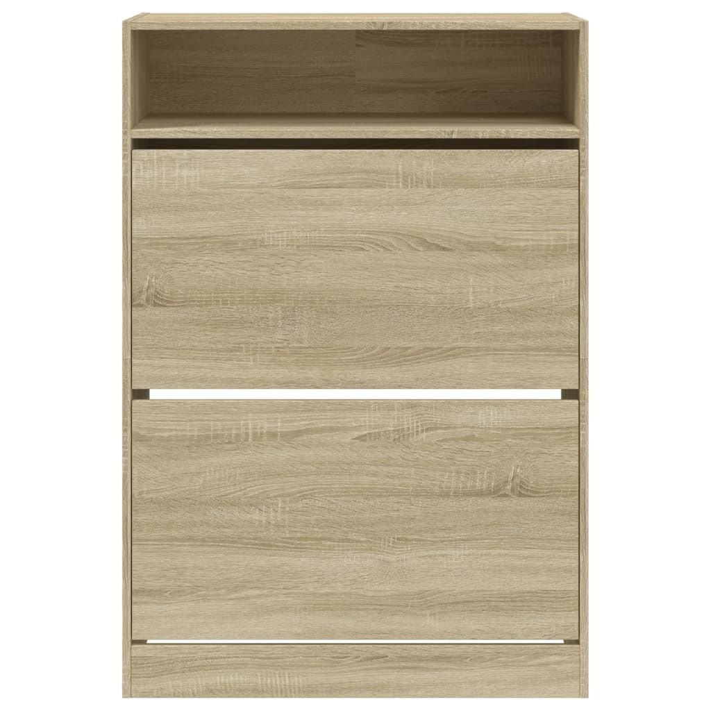 Schuhschrank mit 2 Klappen Weiß 80x34x116 cm