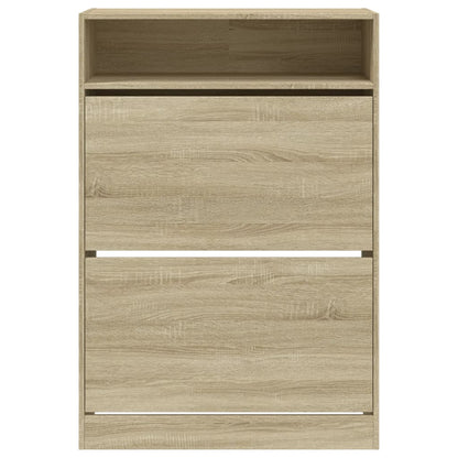 Schuhschrank mit 2 Klappen Weiß 80x34x116 cm