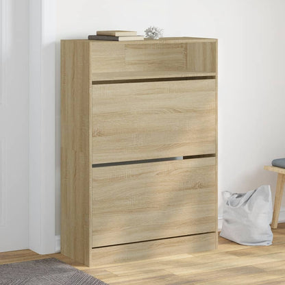 Schuhschrank mit 2 Klappen Weiß 80x34x116 cm