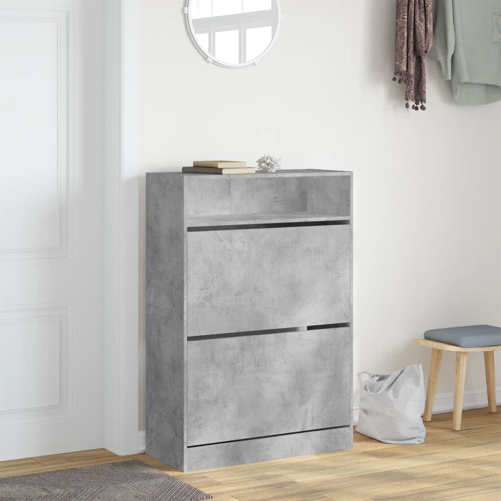Schuhschrank mit 2 Klappen Weiß 80x34x116 cm