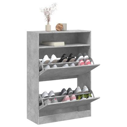 Schuhschrank mit 2 Klappen Weiß 80x34x116 cm