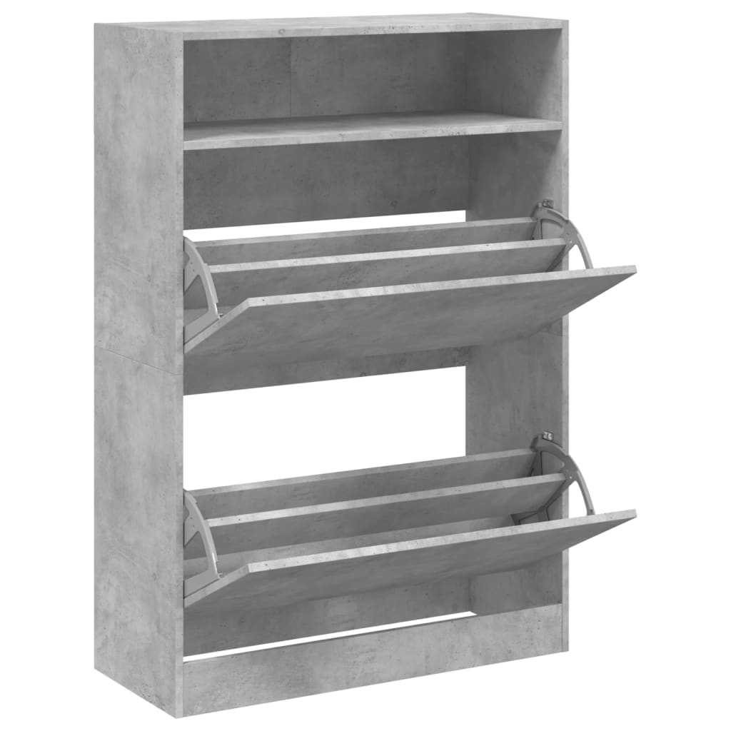 Schuhschrank mit 2 Klappen Weiß 80x34x116 cm
