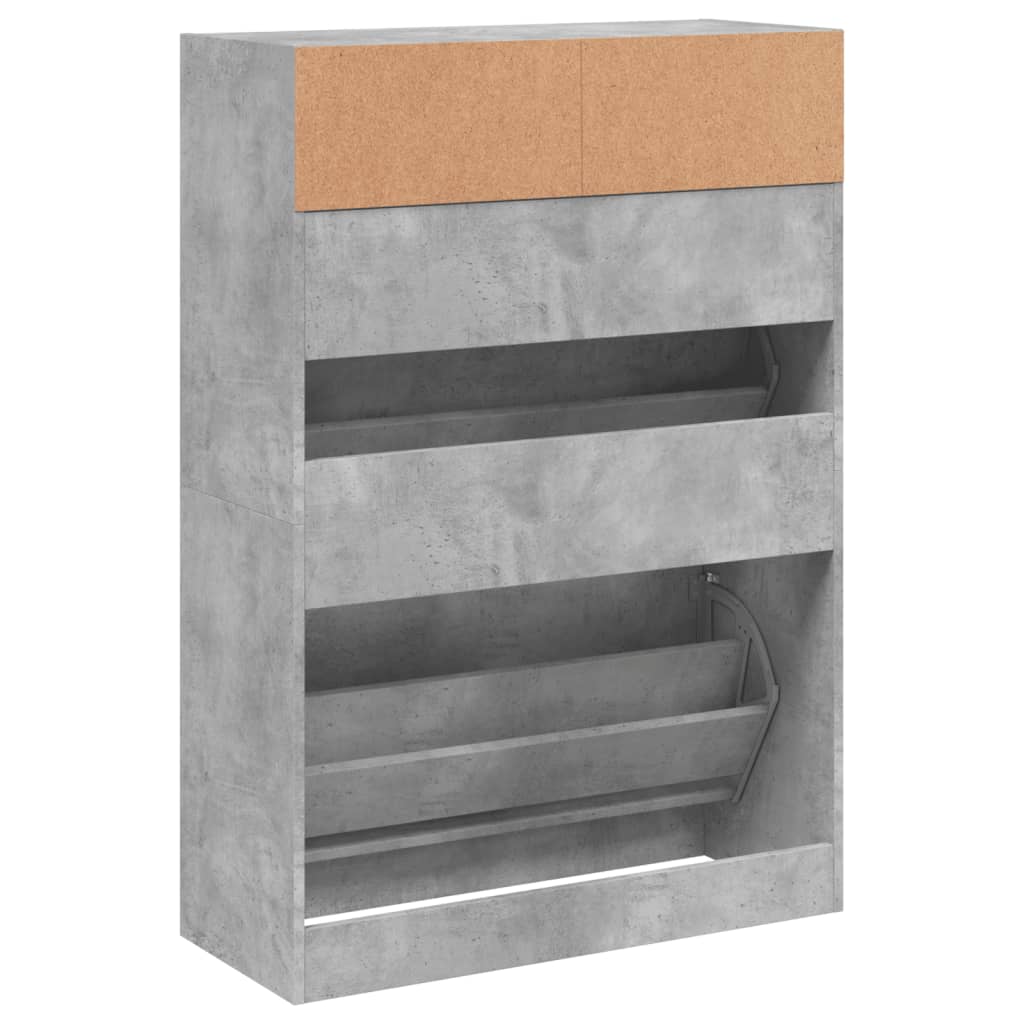 Schuhschrank mit 2 Klappen Weiß 80x34x116 cm