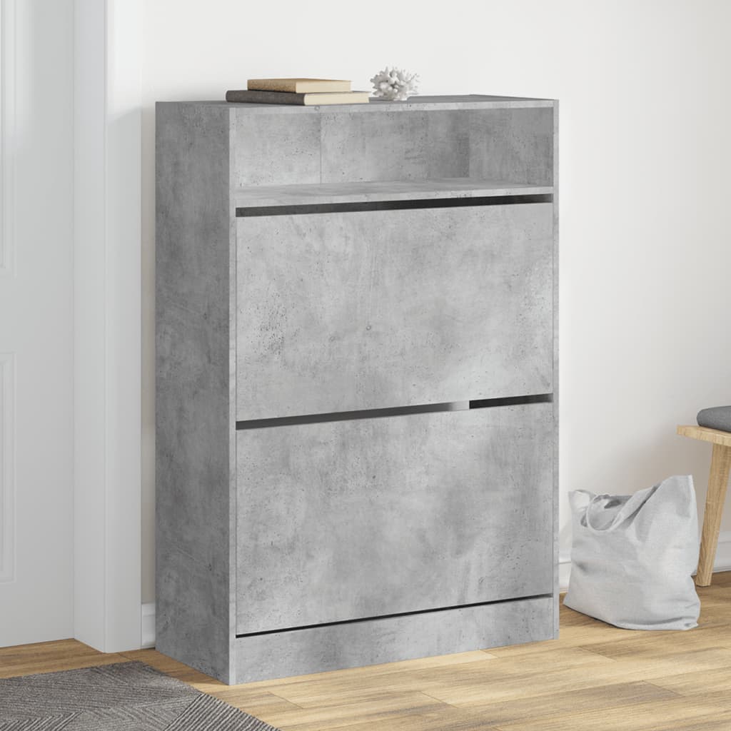 Schuhschrank mit 2 Klappen Weiß 80x34x116 cm