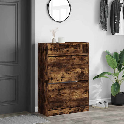 Schuhschrank mit 2 Klappen Weiß 80x34x116 cm