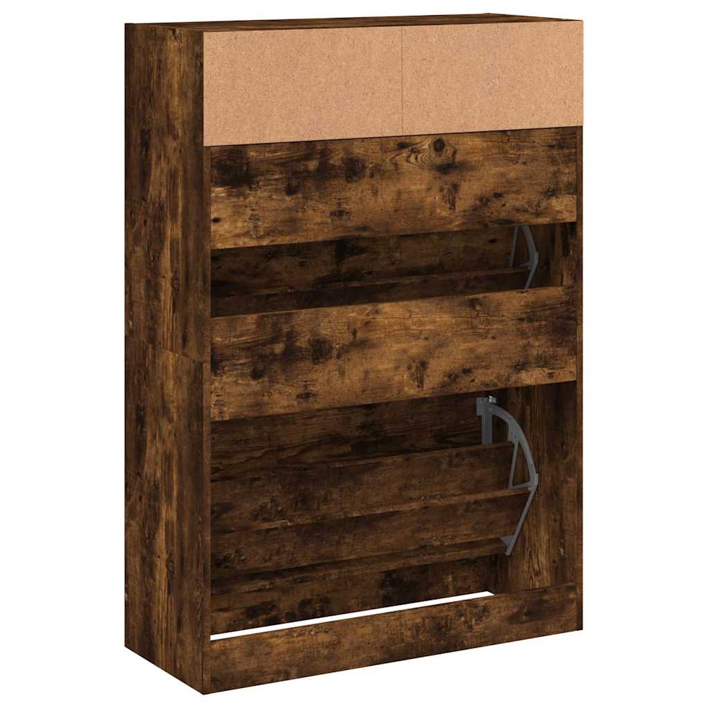 Schuhschrank mit 2 Klappen Weiß 80x34x116 cm
