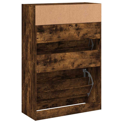 Schuhschrank mit 2 Klappen Weiß 80x34x116 cm