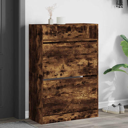 Schuhschrank mit 2 Klappen Weiß 80x34x116 cm
