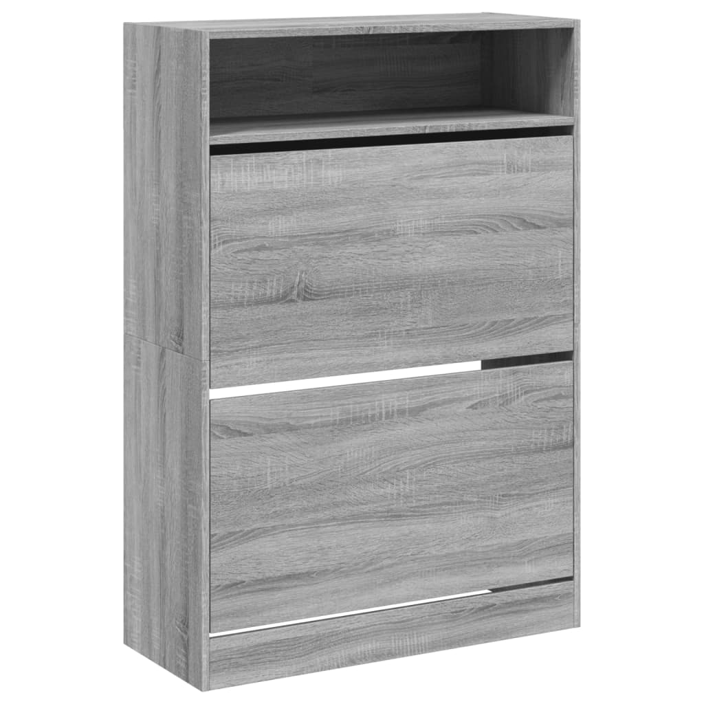 Schuhschrank mit 2 Klappen Weiß 80x34x116 cm