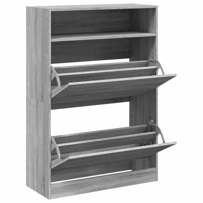 Schuhschrank mit 2 Klappen Weiß 80x34x116 cm