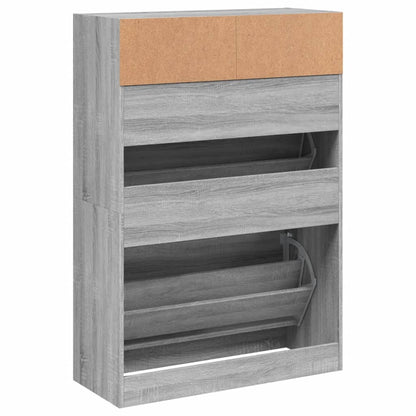 Schuhschrank mit 2 Klappen Weiß 80x34x116 cm