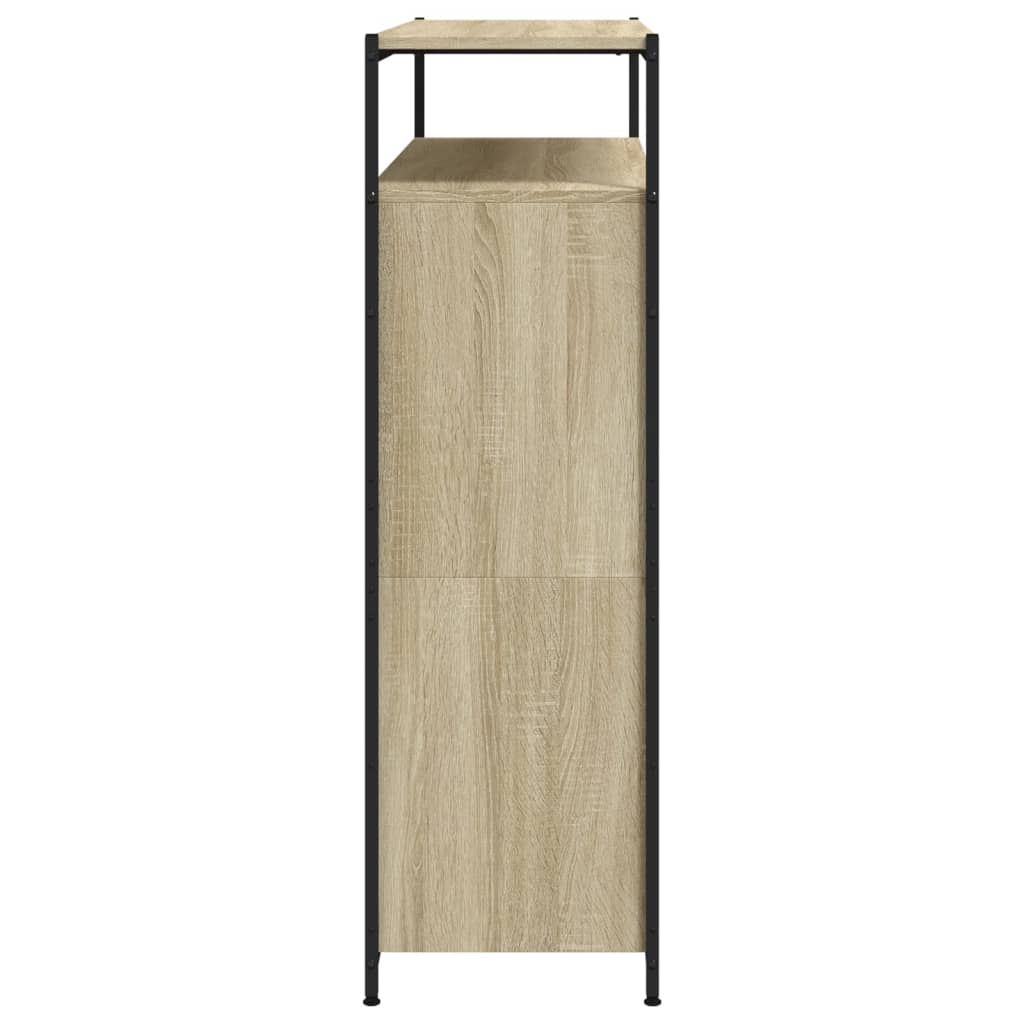 Schuhschrank mit 4 Klappen Braun Eiche-Optik 100x34x112 cm