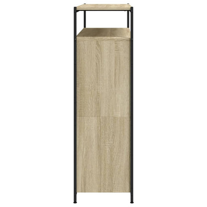 Schuhschrank mit 4 Klappen Braun Eiche-Optik 100x34x112 cm