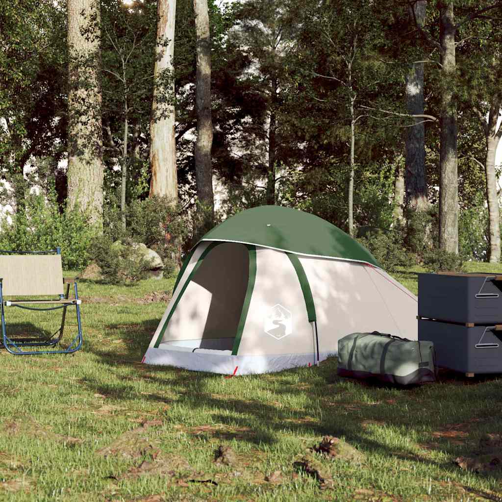 Kuppel-Campingzelt 1 Person Grau und Orange Wasserdicht
