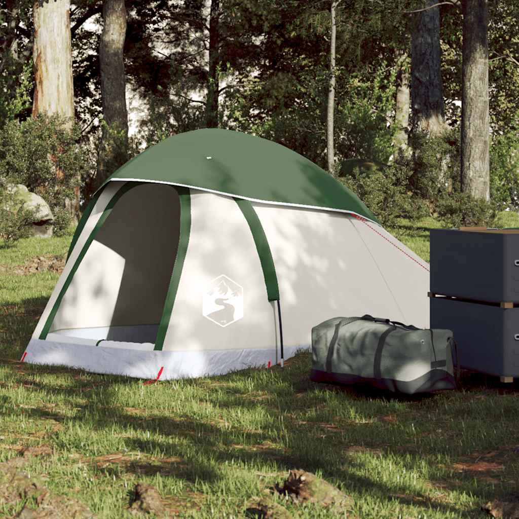 Kuppel-Campingzelt 1 Person Grau und Orange Wasserdicht