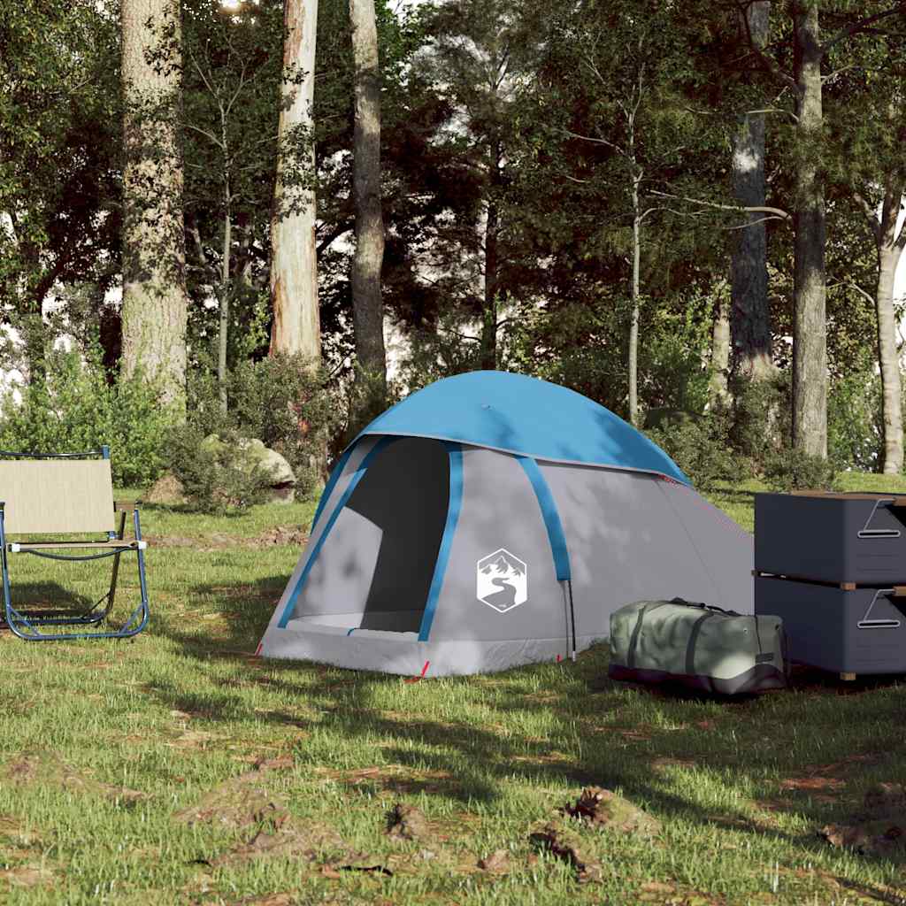 Kuppel-Campingzelt 1 Person Grau und Orange Wasserdicht