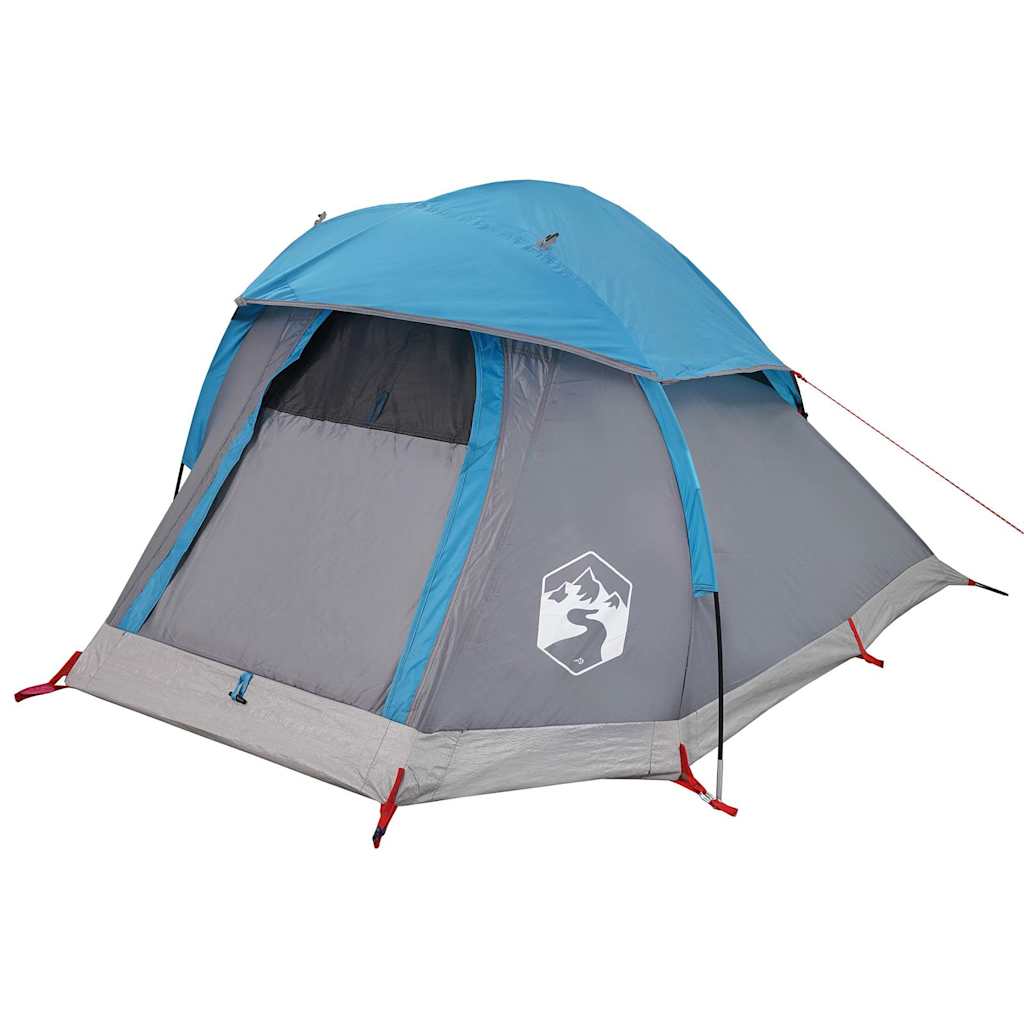 Kuppel-Campingzelt 1 Person Grau und Orange Wasserdicht