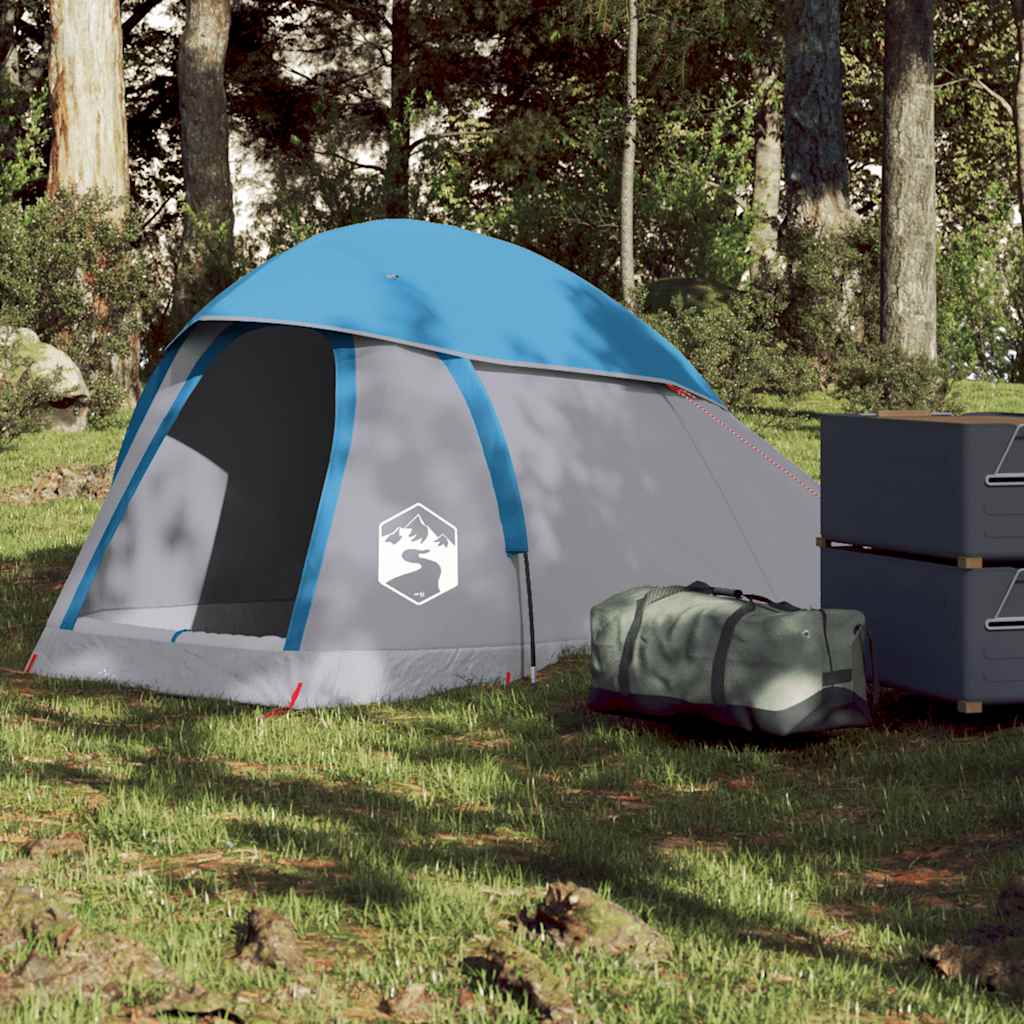 Kuppel-Campingzelt 1 Person Grau und Orange Wasserdicht