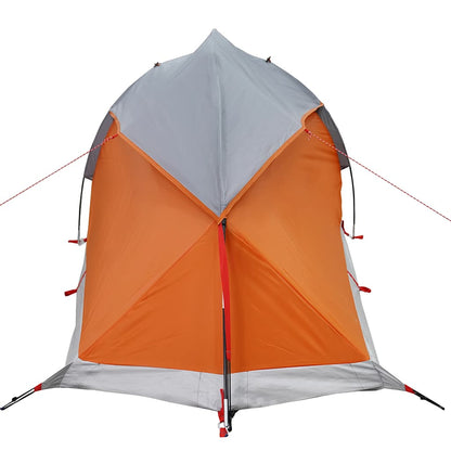 Kuppel-Campingzelt 1 Person Grau und Orange Wasserdicht