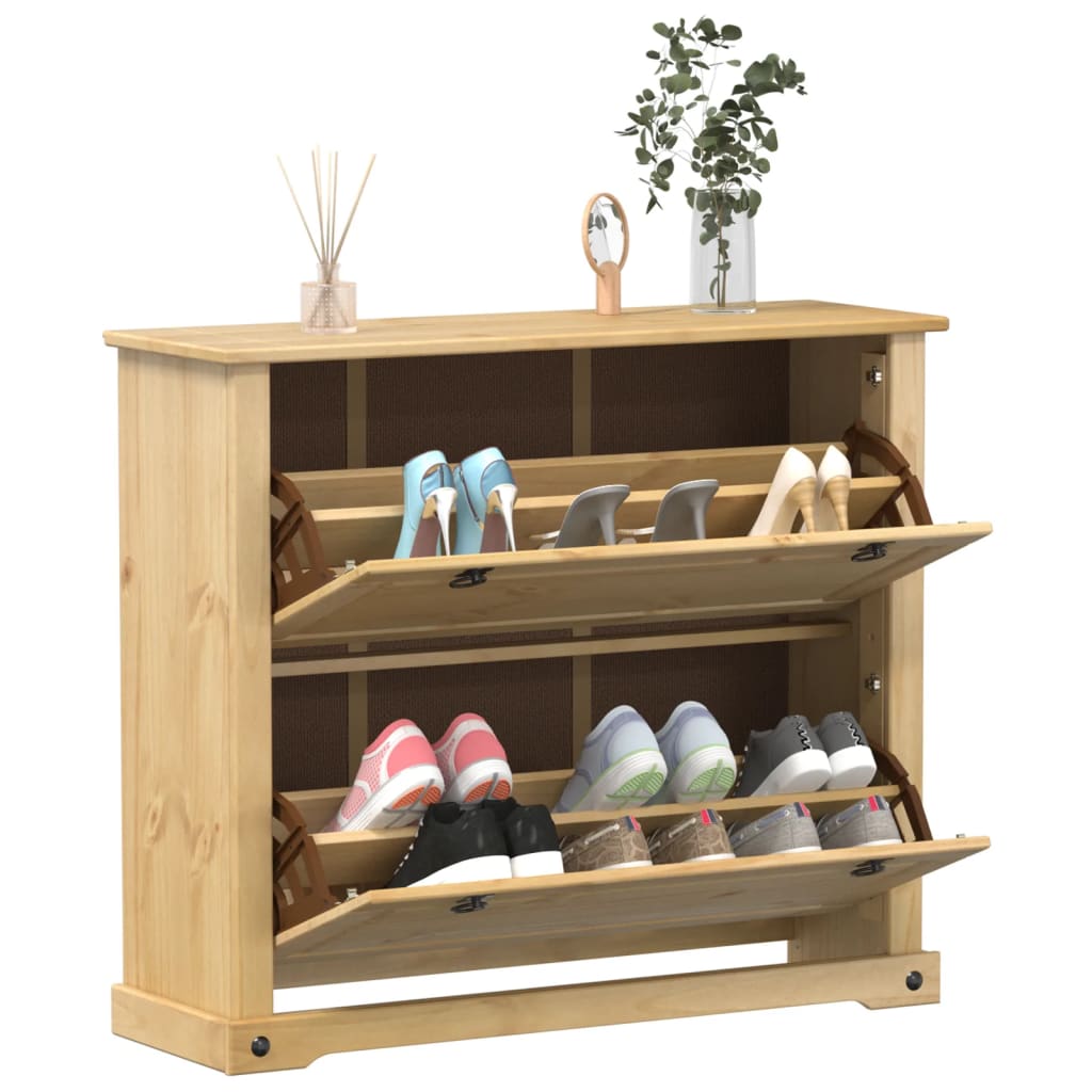 Schuhschrank Corona 99x32x47 cm Massivholz Kiefer