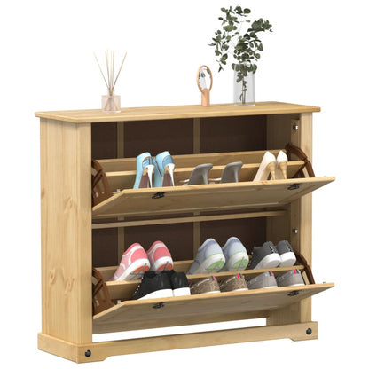 Schuhschrank Corona 99x32x47 cm Massivholz Kiefer