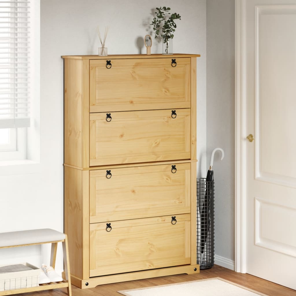 Schuhschrank Corona 99x32x47 cm Massivholz Kiefer