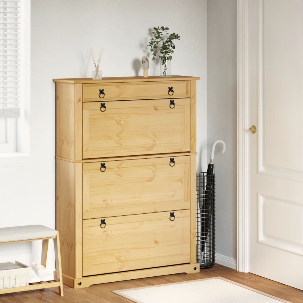 Schuhschrank Corona 99x32x47 cm Massivholz Kiefer