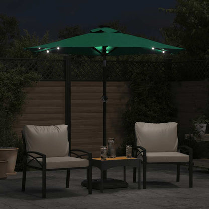 Sonnenschirm mit LED und Stahlmast Weiß 225x225x212 cm